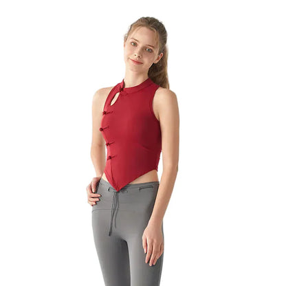 Red / S Women Yoga Top ( Victorious Quantum Core)