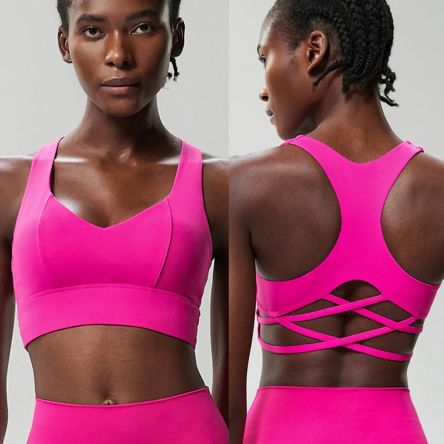 Red / S Yoga Bra Buttery Soft Top/ High Impact Gym Bra (Victorious AthleCode)