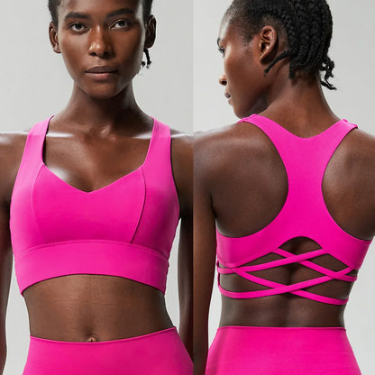 Red / S Yoga Bra Buttery Soft Top/ High Impact Gym Bra (Victorious AthleCode)