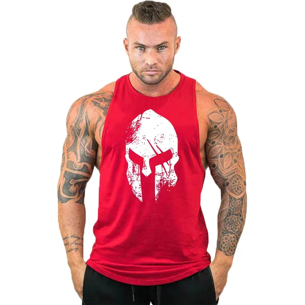 red4 / S Workout Gym Tank Top /Mens Muscle Sleeveless Sportswear Shirt / Bodybuilding