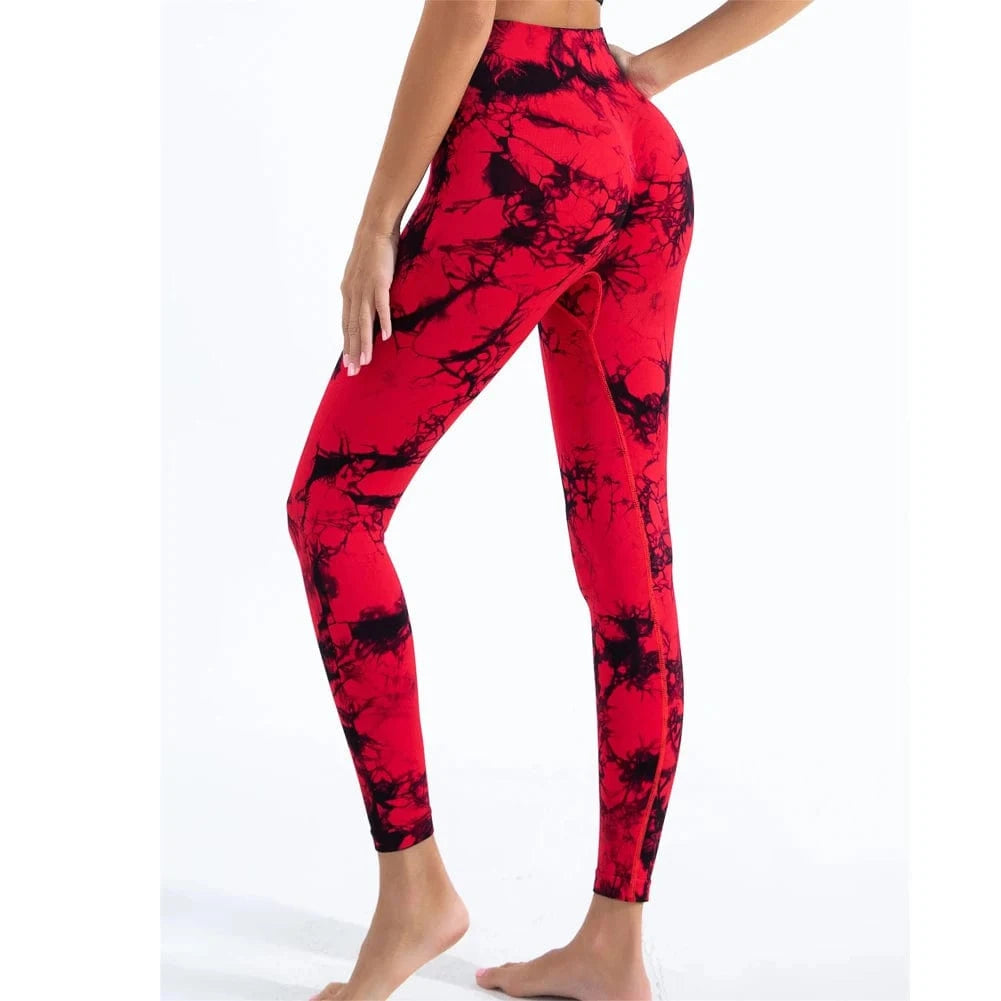 RedBlack / XL 73-94KG Victorious Romulus Radiance Tie-Dye Seamless Leggings