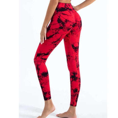 RedBlack / XL 73-94KG Victorious Romulus Radiance Tie-Dye Seamless Leggings