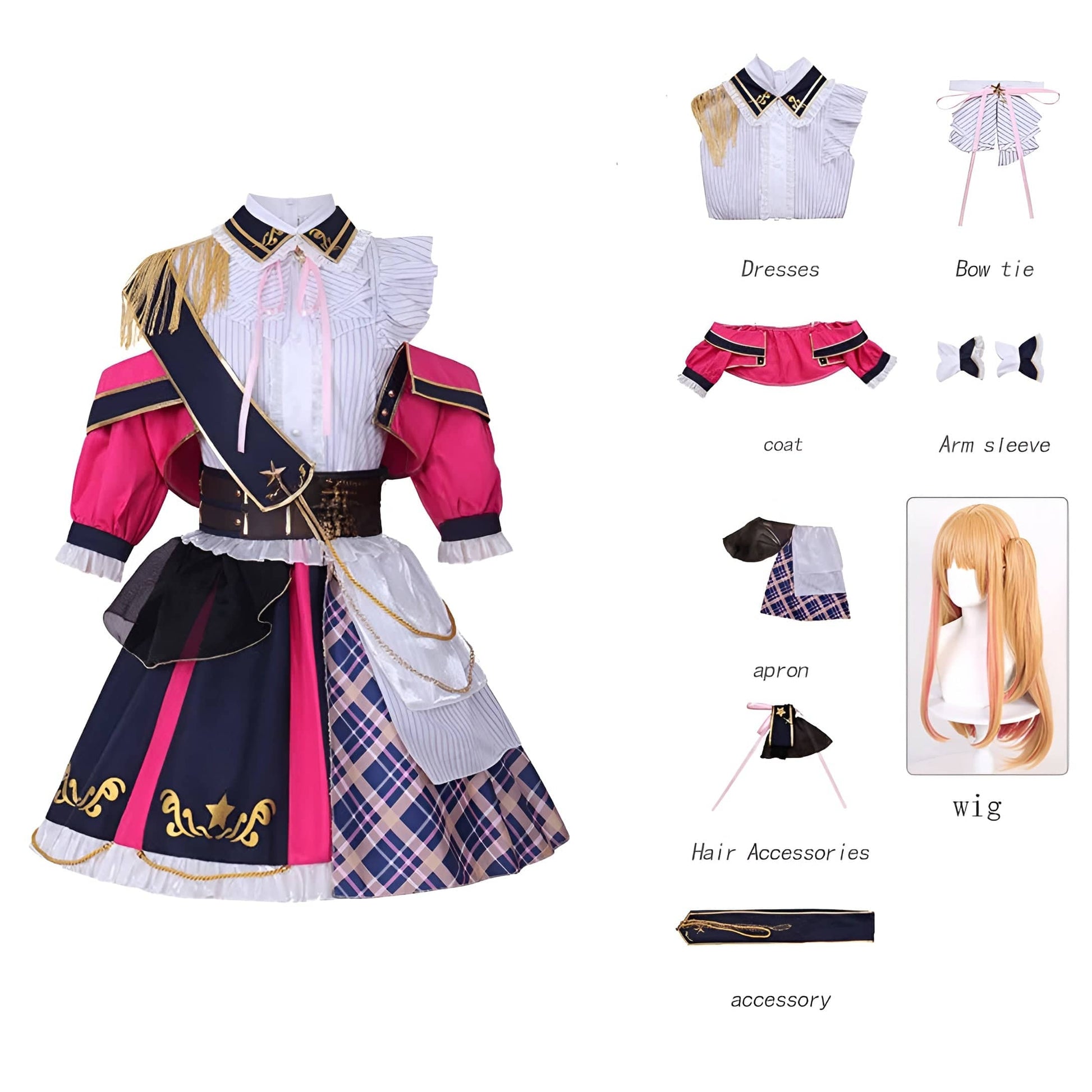 rubii costume  wig / XS Rubii Hoshino Arima Kana Cosplay Lolita Dress