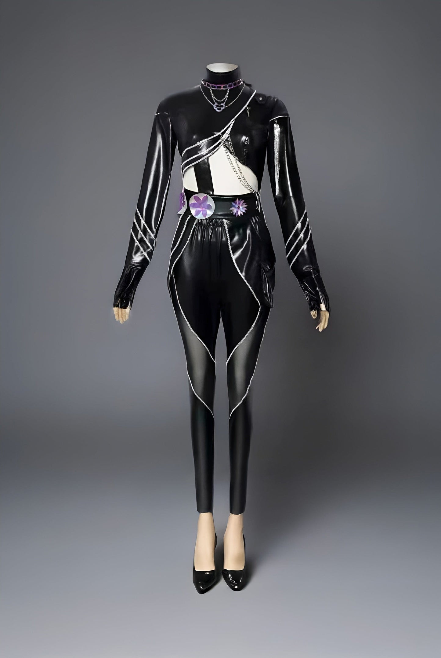 Rumi Costume No Wig / kids 110 Kpop Demons Hunters Rumi, Zoey, Mira Cosplay - Black Outfits