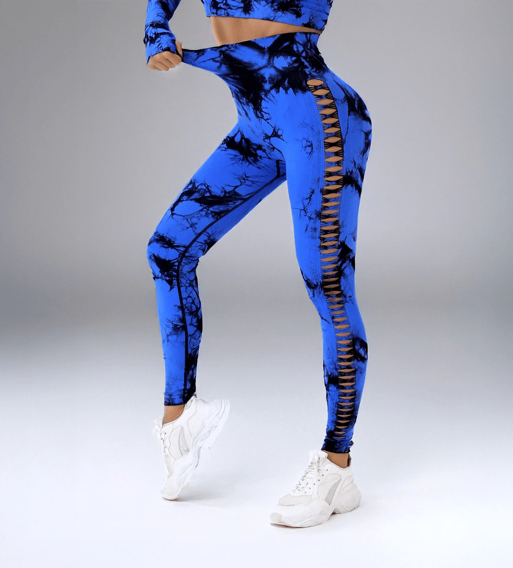 Seamless Tie Dye Hollow Out Yoga Leggings