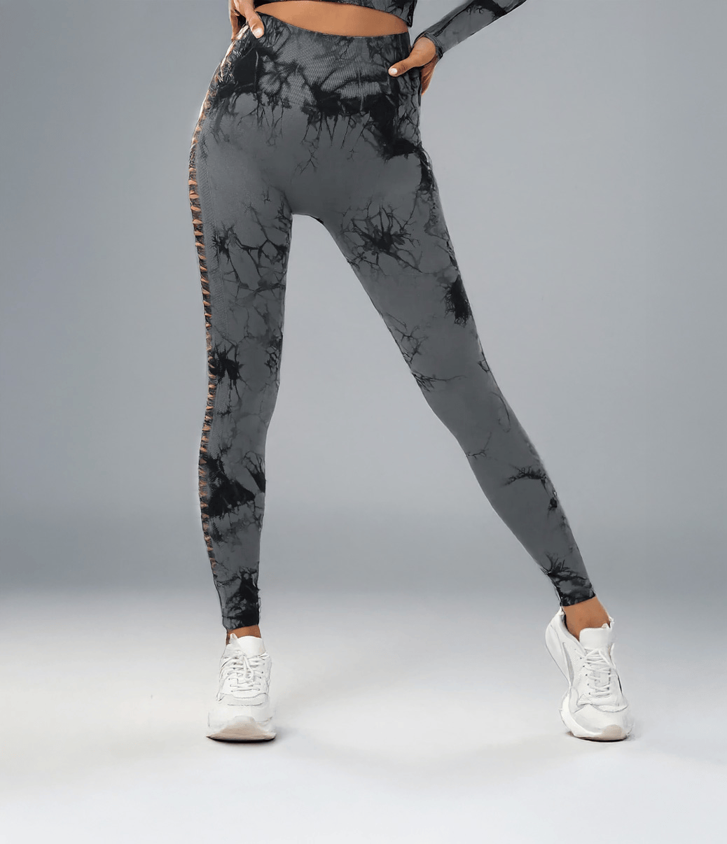 Seamless Tie Dye Hollow Out Yoga Leggings