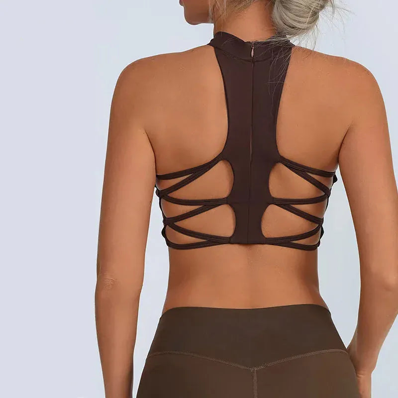 Sheer Mesh Yoga Bra / Beauty Back Inner Wearing Hollow-out Workout Bra (Victorious Astro Nexus)