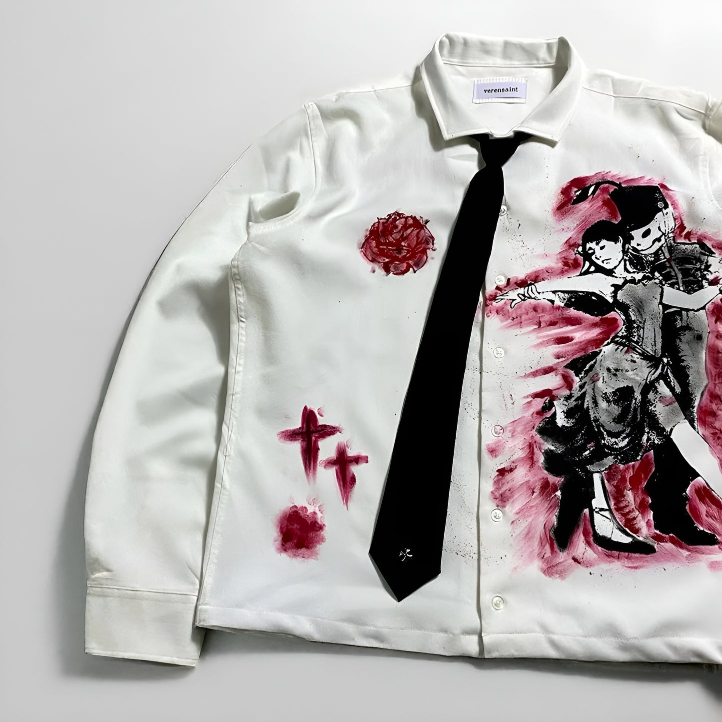 Gothic Punk Romance Couple Dancing Graphic Long Sleeved Shirt