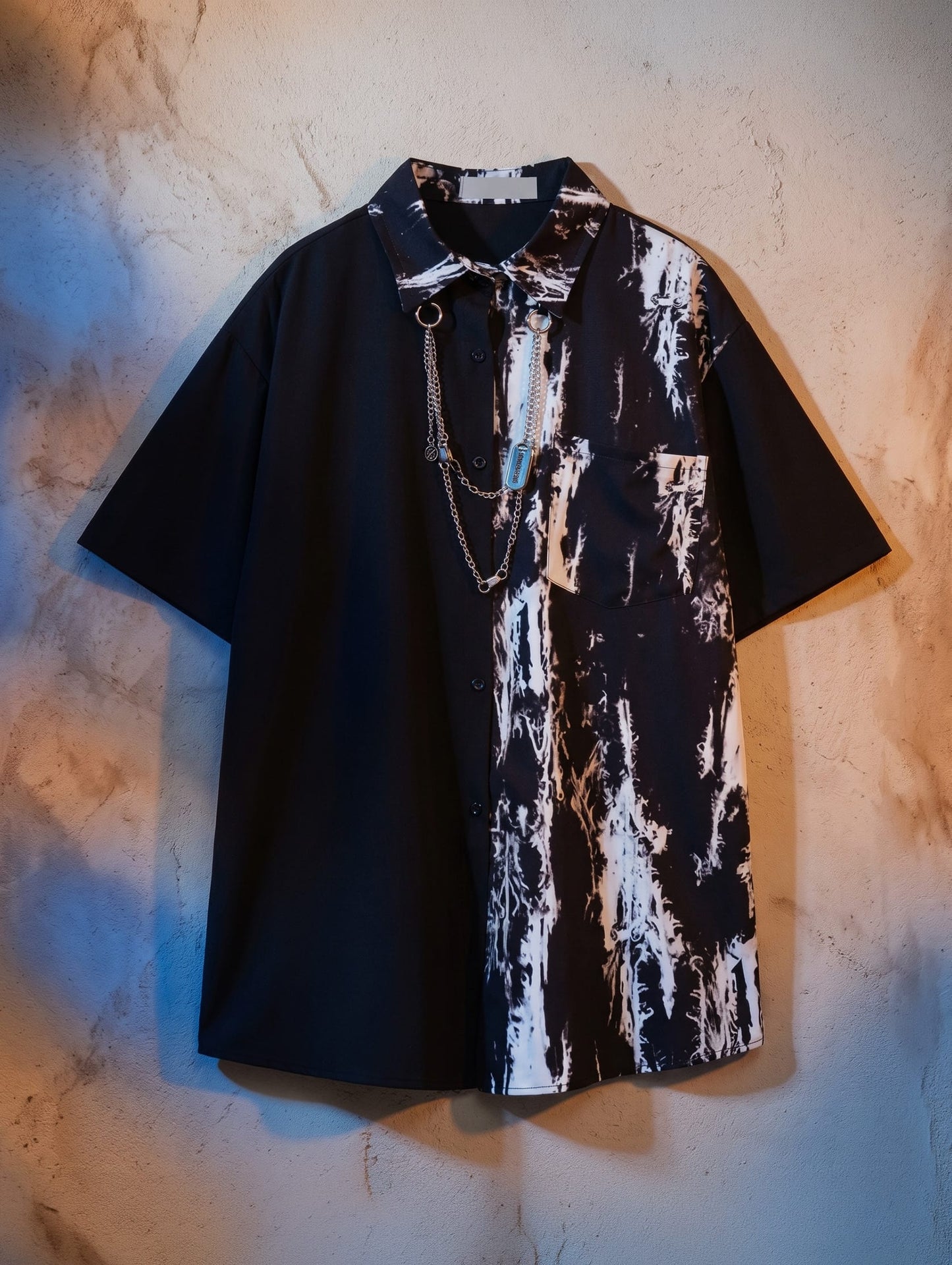 Shirts / M K-Fashion Asymmetric Static Utility Full-Set