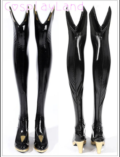 Shoes / XXL / Rivals Game Rivals High Quality Emma Frost Cosplay Costume Full Set PU Leather Outfit Halloween Women Suit White Queen Battle Suit