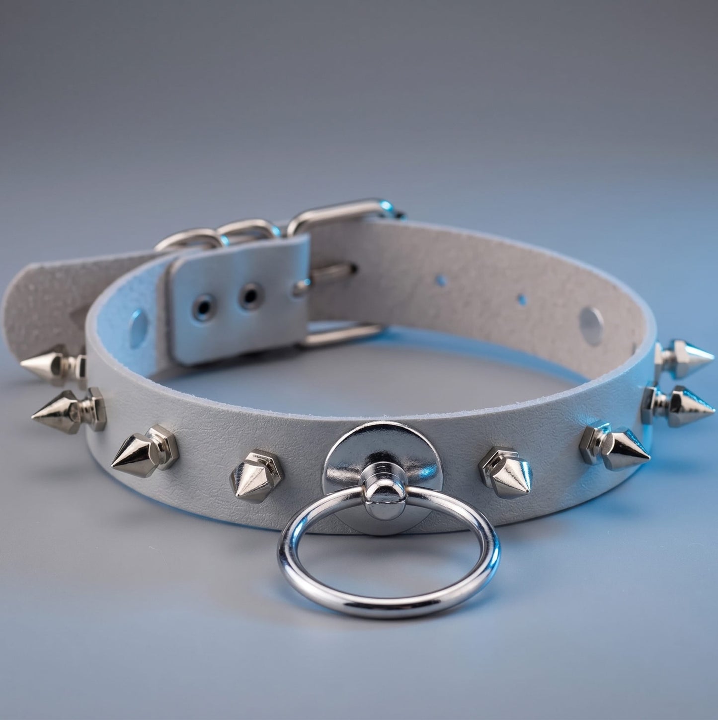 Silver color Chocker Spikes Punk Collar