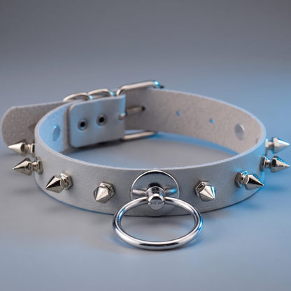 Silver color Chocker Spikes Punk Collar