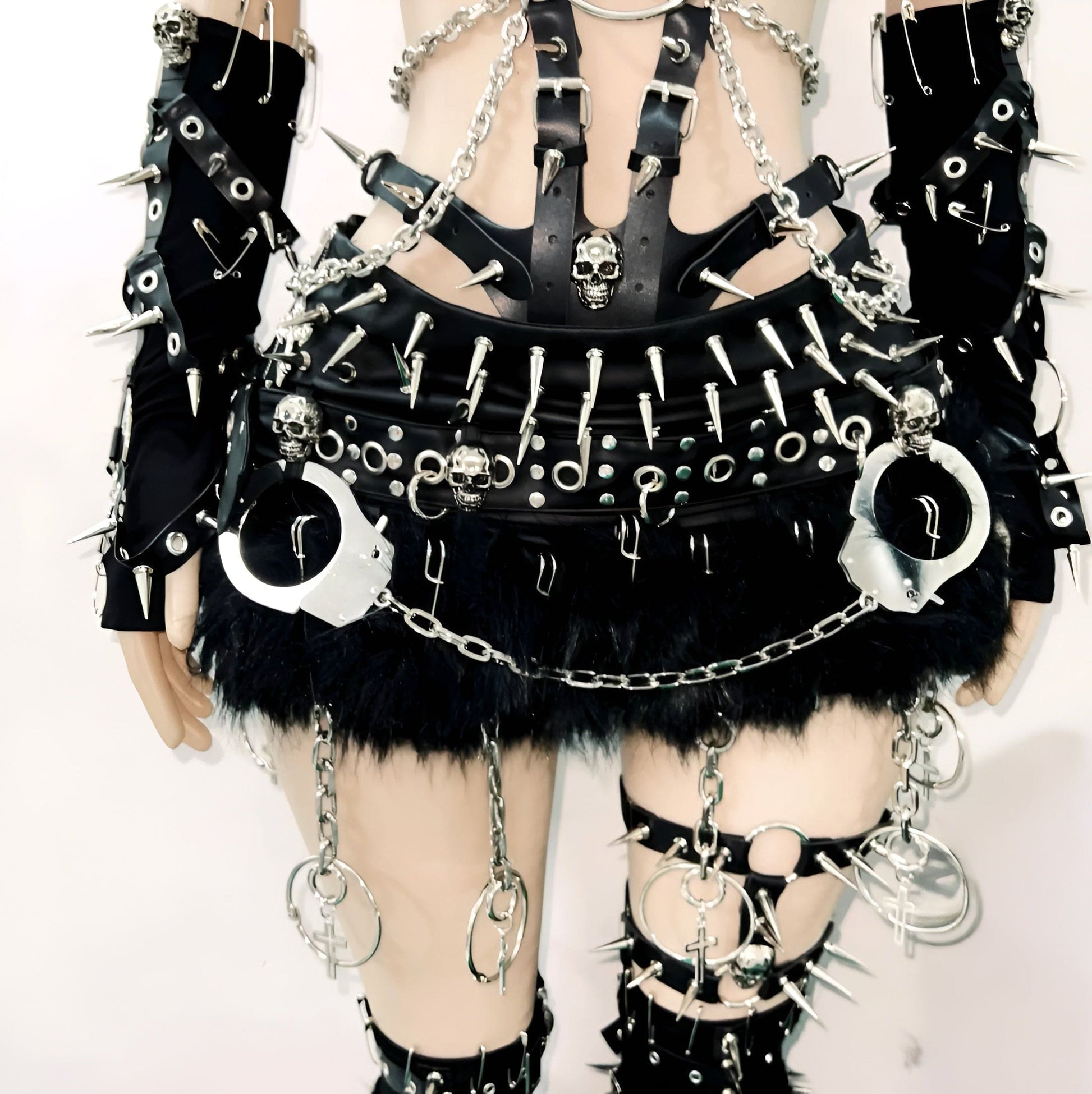 Skirt / S Bloodspire Gothic Outfit Top, Skirt, & Accessories