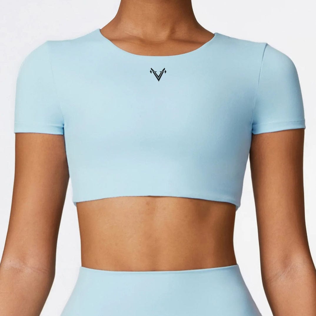 Sky Blue / S Victorious Battle Guardian Gym Crop Top XXIIV
