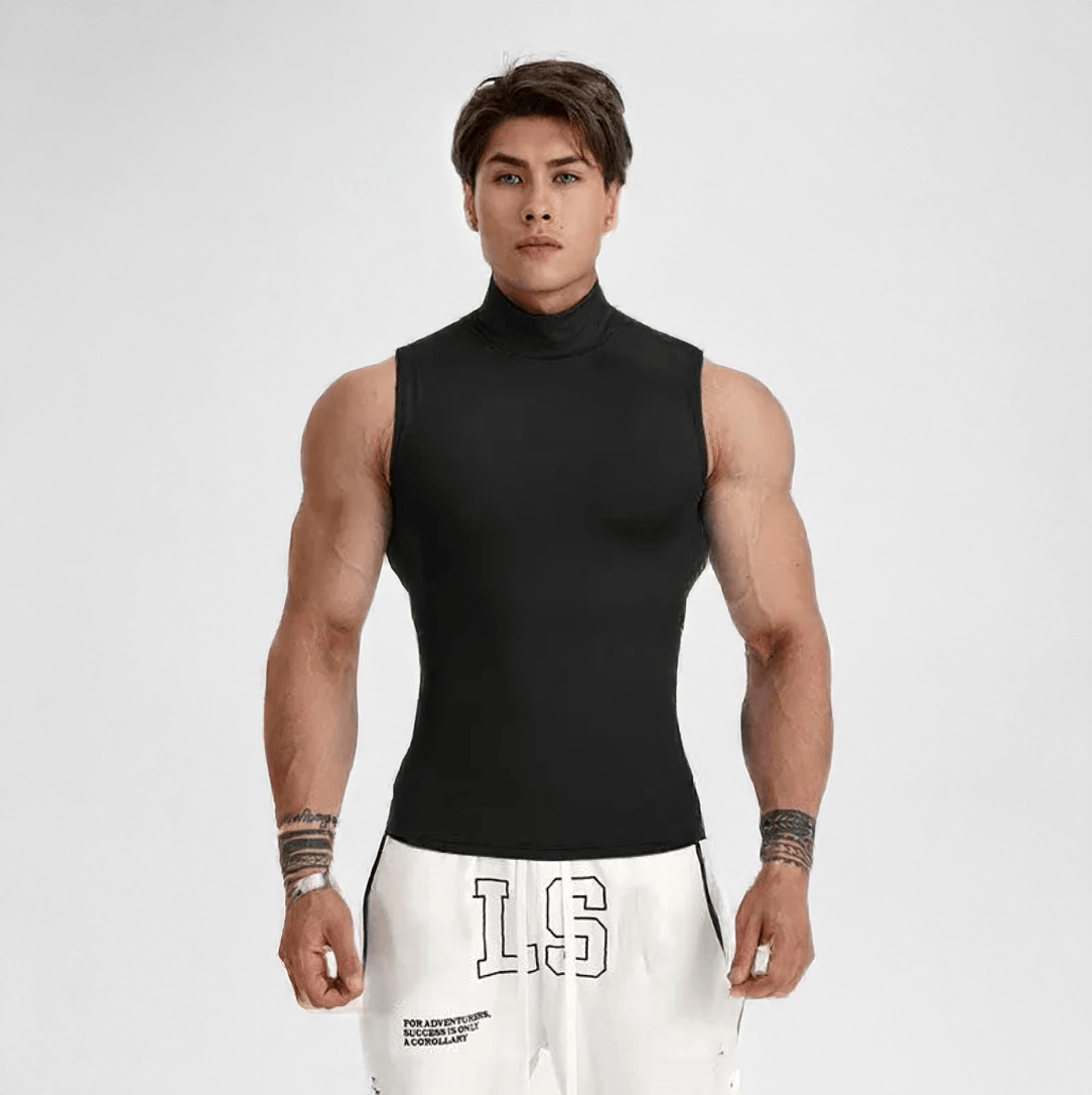 Sleeveless Workout Turtle Neck Tank Top