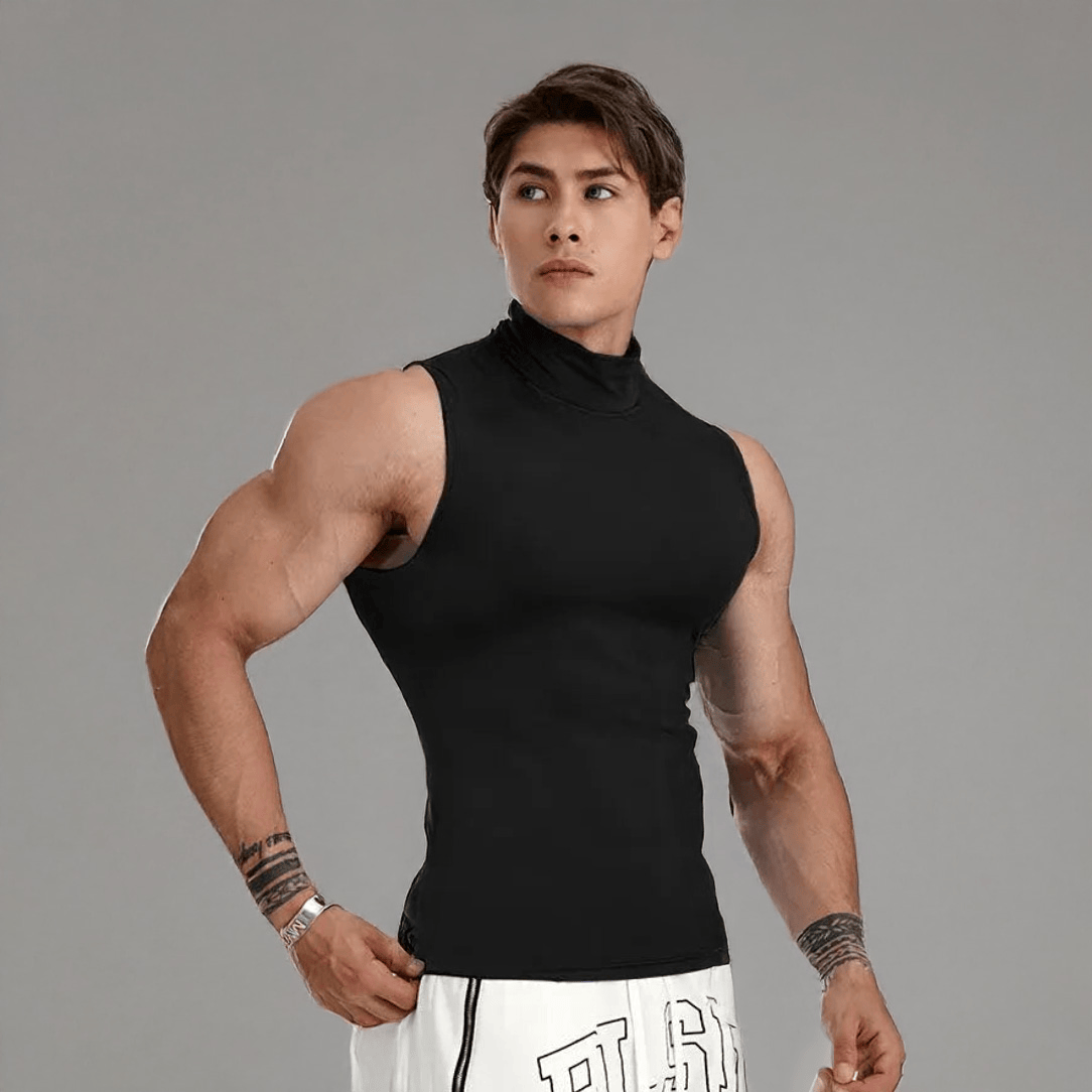 Sleeveless Workout Turtle Neck Tank Top