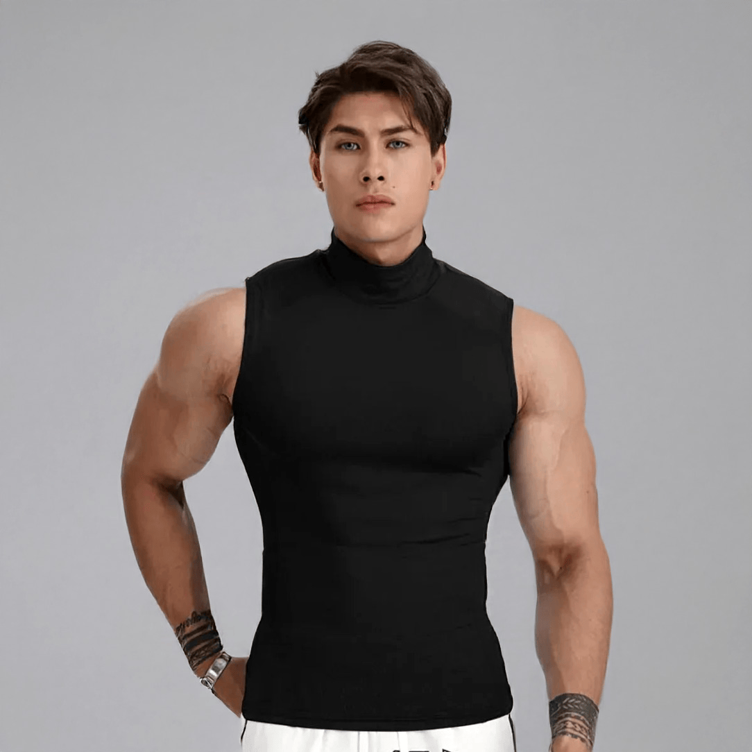 Sleeveless Workout Turtle Neck Tank Top