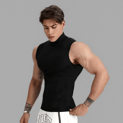 Sleeveless Workout Turtle Neck Tank Top