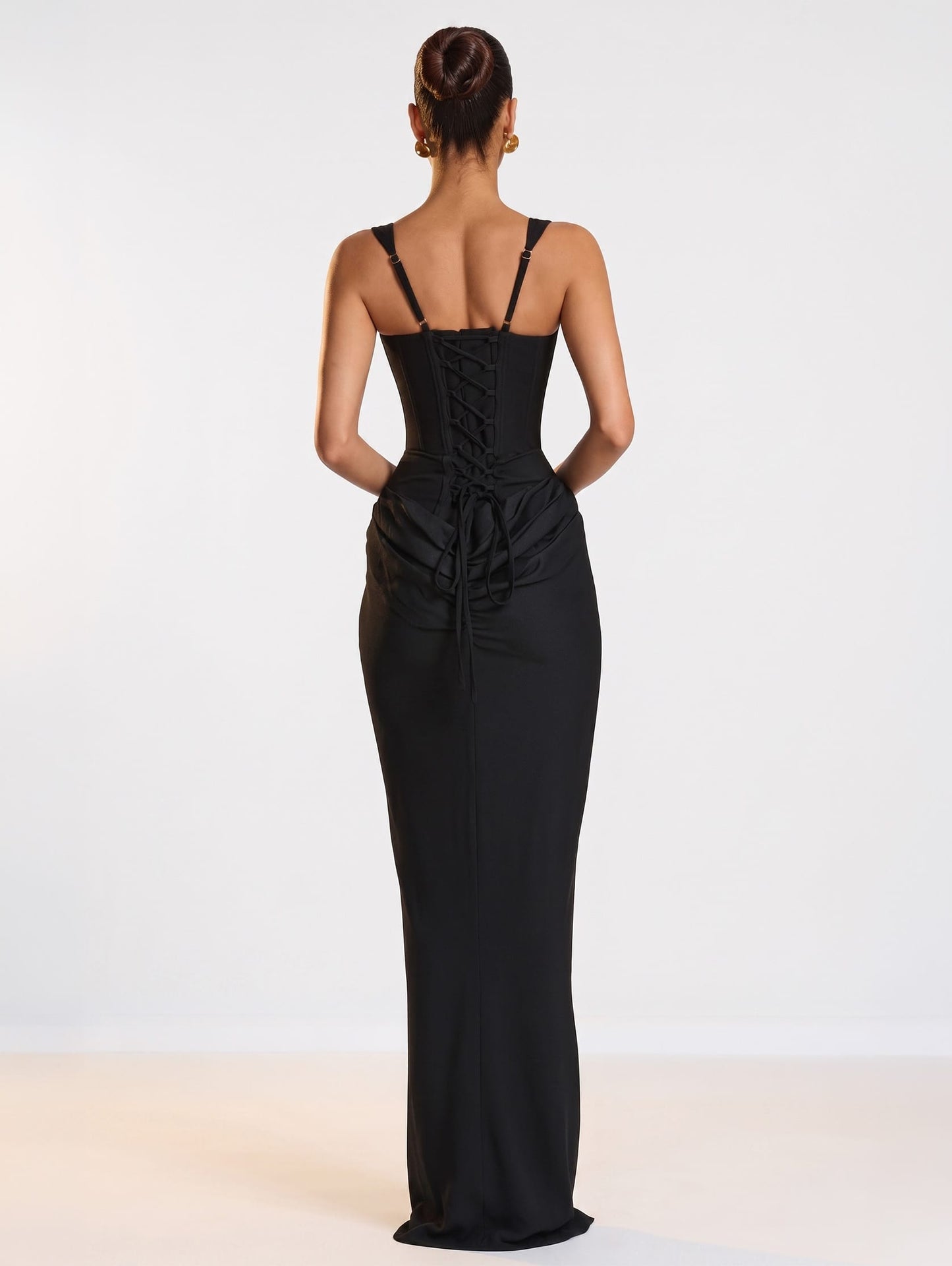 Square Low Neck Prom Dress/ Solid Pleated Sling Dress