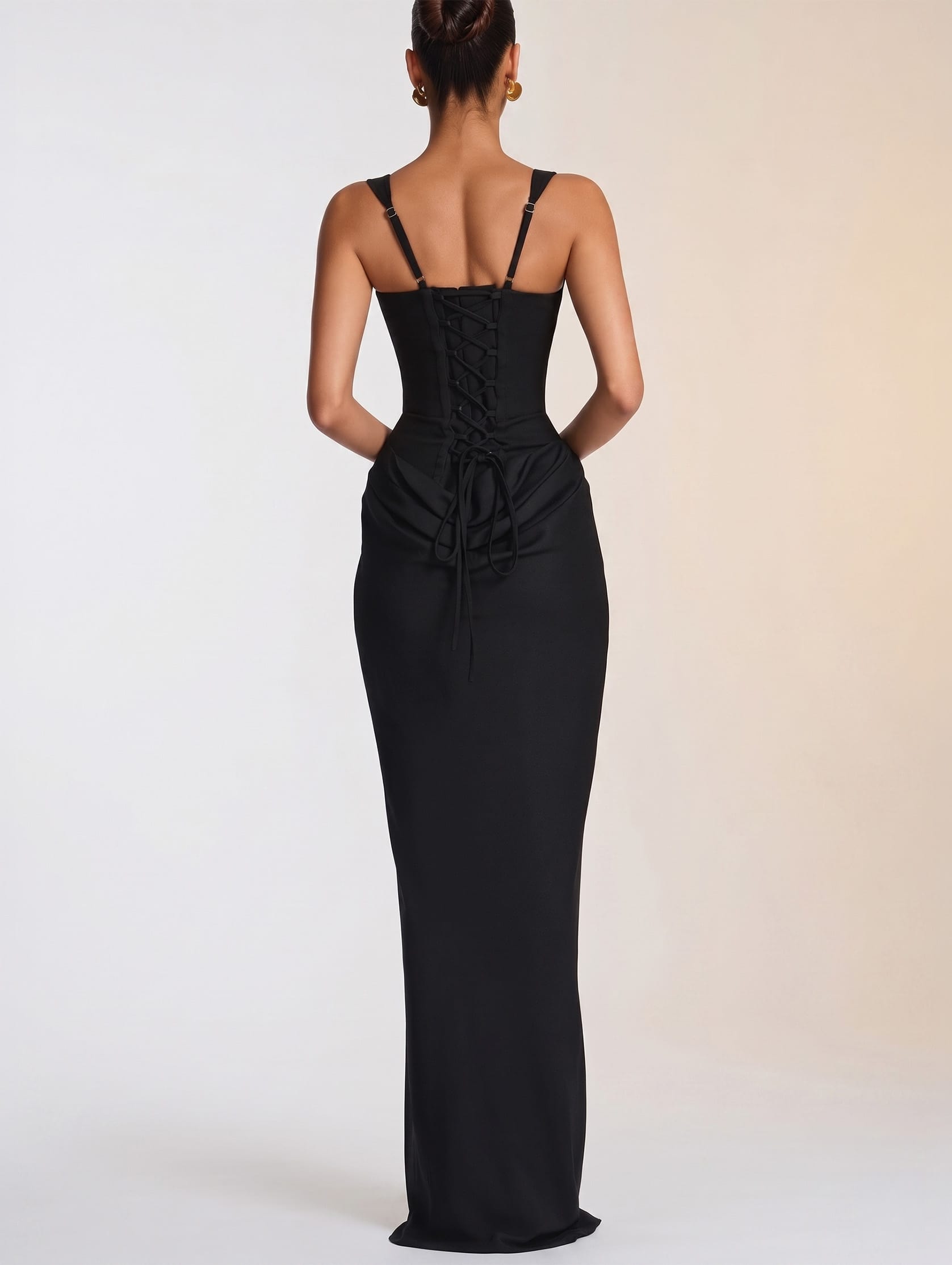 Square Low Neck Prom Dress/ Solid Pleated Sling Dress