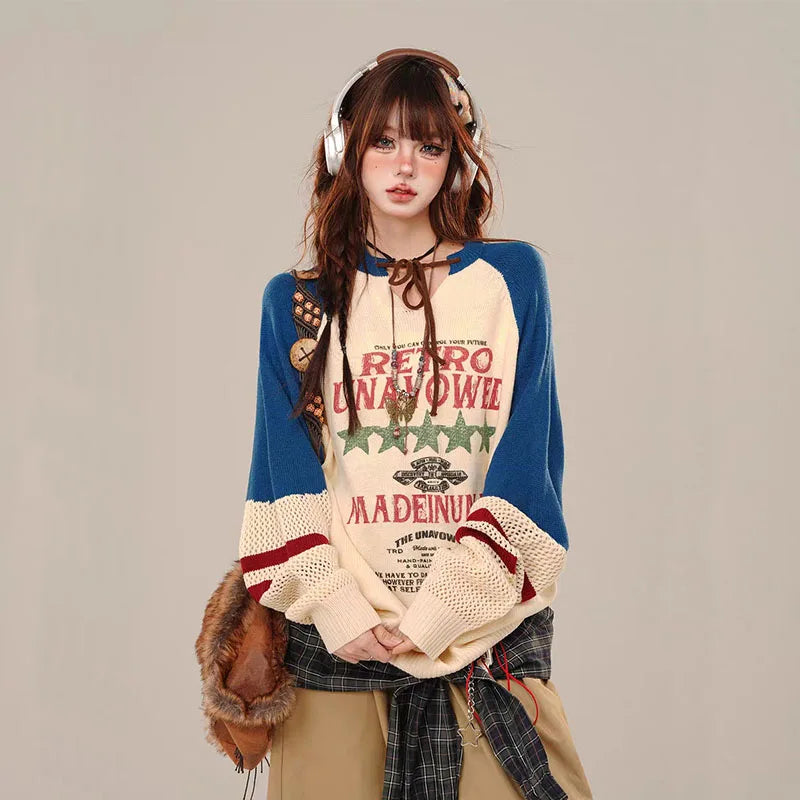 Sweater / S Kpop Idol Vintage Women Knitted Sweater