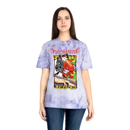 T-Shirt Amethyst / S Anime Chainsaw Man Denji (Full Throttle) - Tie Dye Vintage Style T-shirt