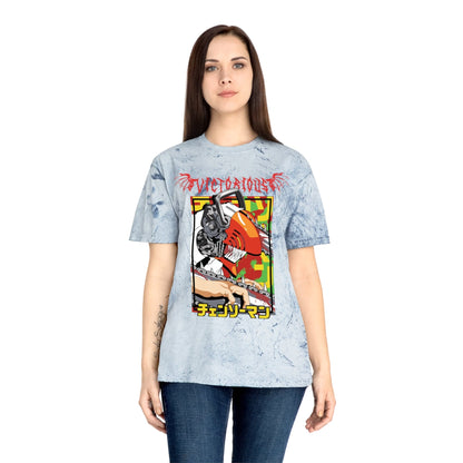 T-Shirt Anime Chainsaw Man Denji (Full Throttle) - Tie Dye Vintage Style T-shirt