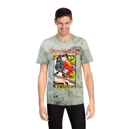 T-Shirt Anime Chainsaw Man Denji (Full Throttle) - Tie Dye Vintage Style T-shirt