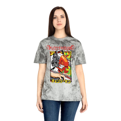 T-Shirt Anime Chainsaw Man Denji (Full Throttle) - Tie Dye Vintage Style T-shirt