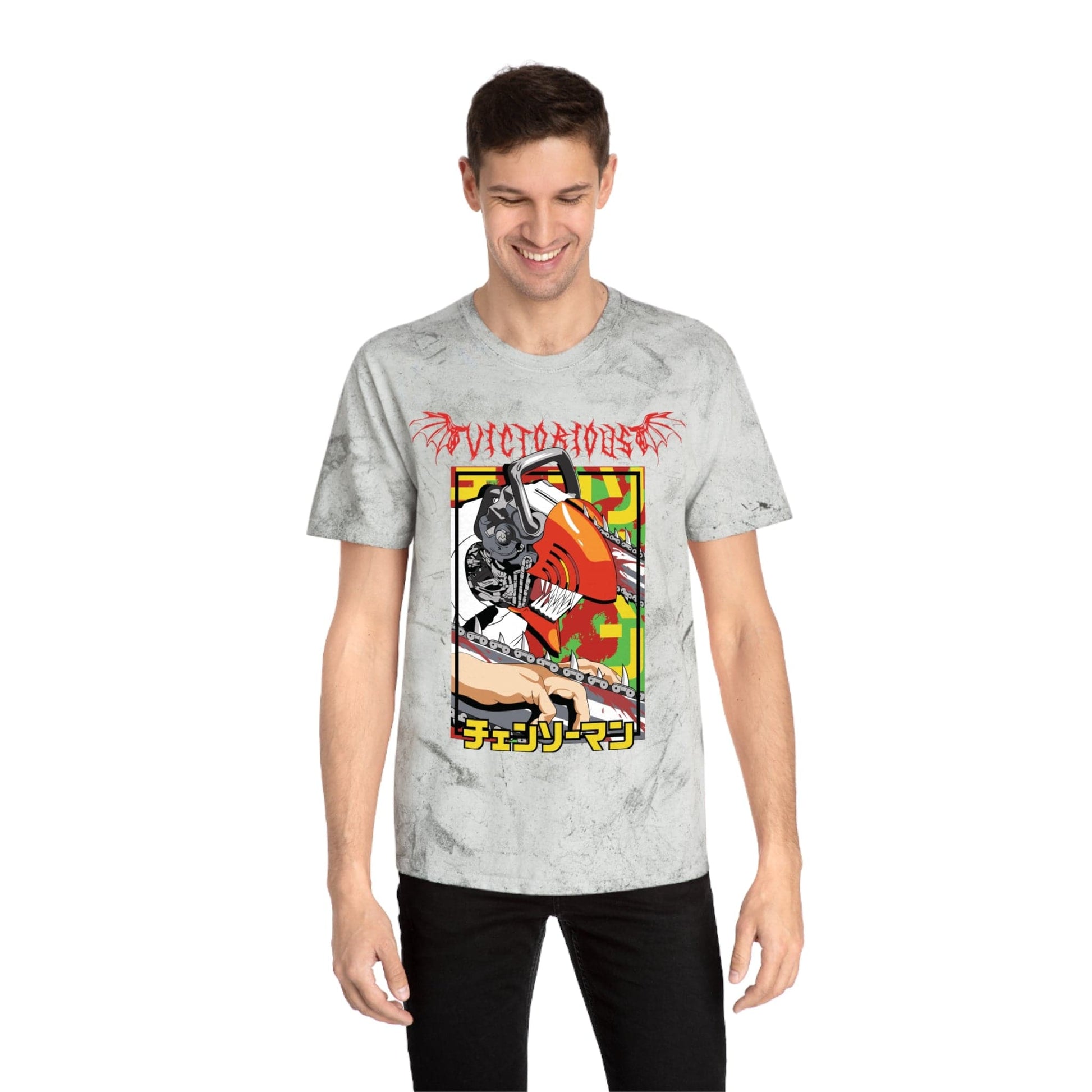 T-Shirt Anime Chainsaw Man Denji (Full Throttle) - Tie Dye Vintage Style T-shirt