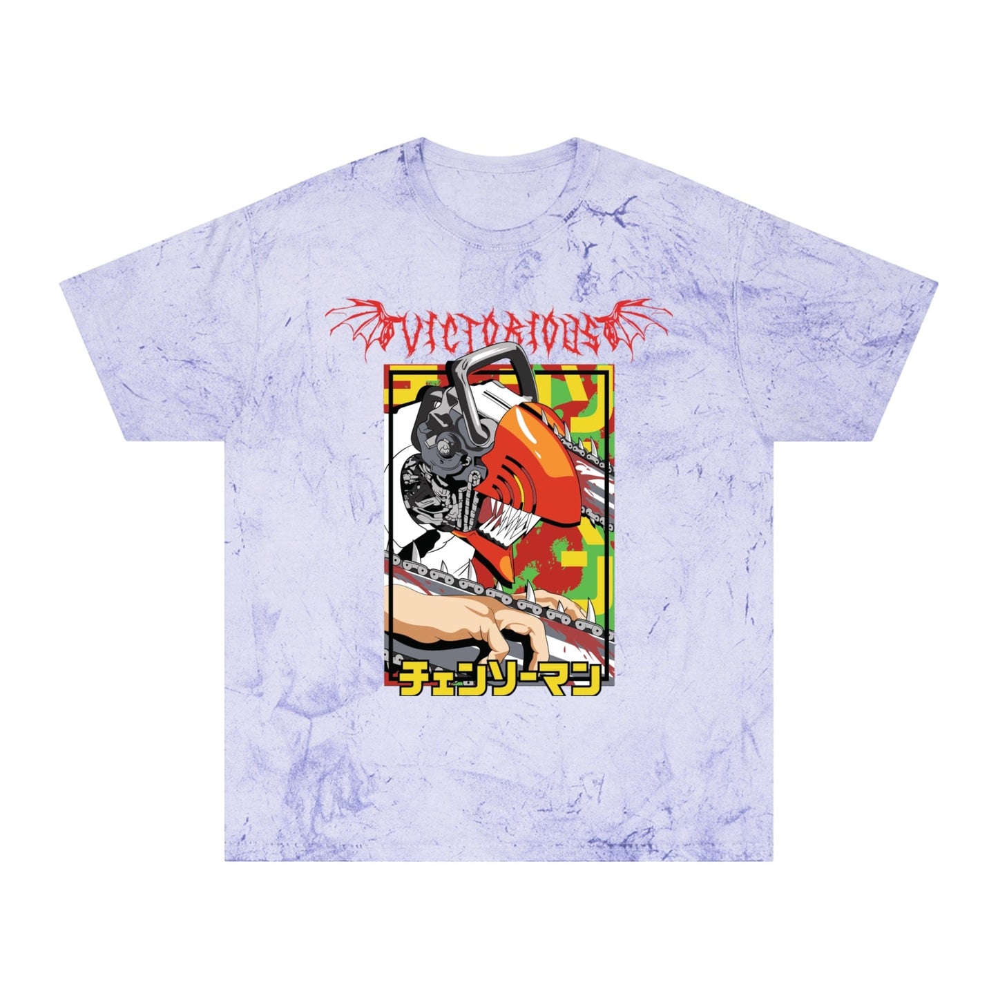 T-Shirt Anime Chainsaw Man Denji (Full Throttle) - Tie Dye Vintage Style T-shirt