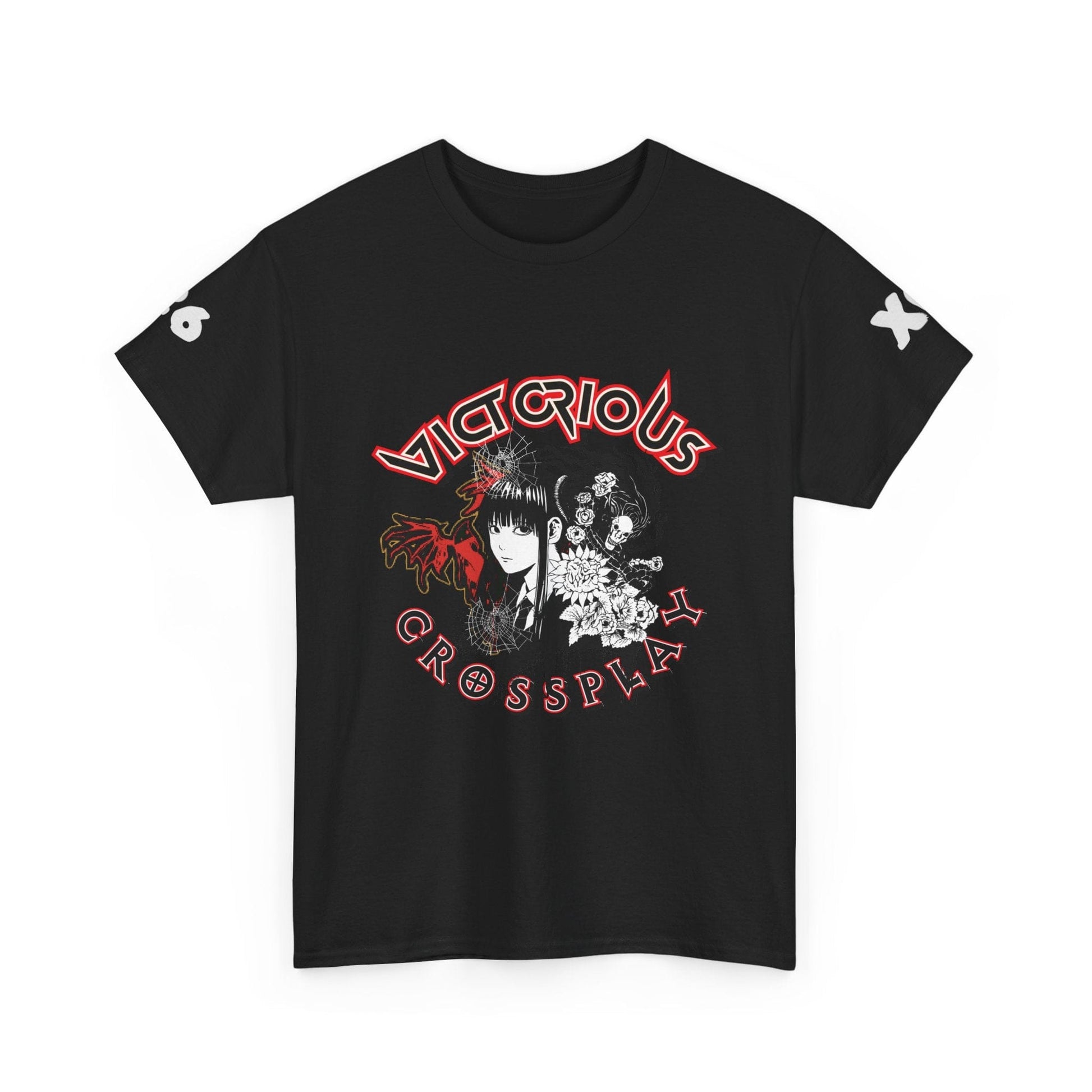 T-Shirt Black / S Victorious Crossplay Graphic Tee — Gothic Anime Japan Bat Design