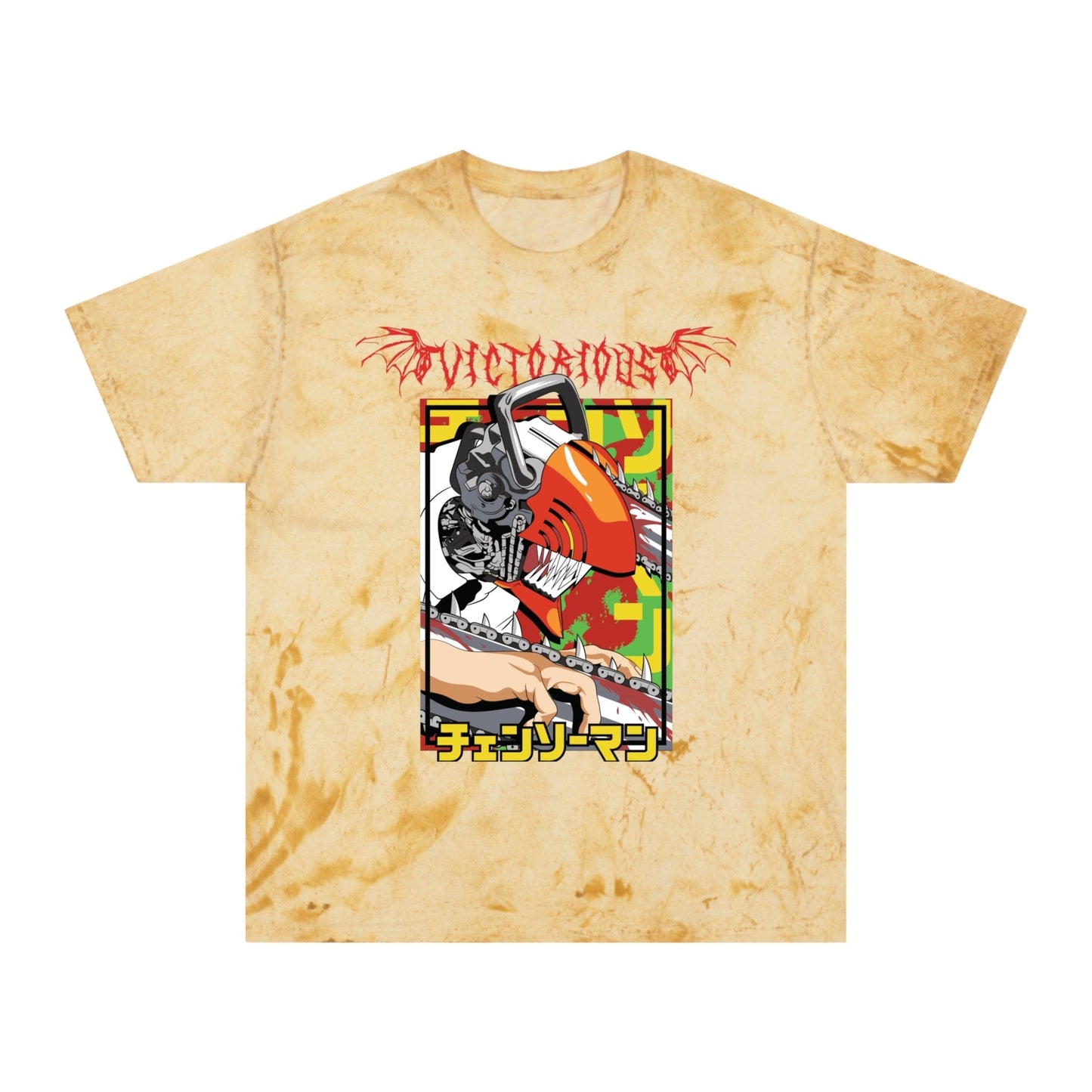 T-Shirt Citrine / S Anime Chainsaw Man Denji (Full Throttle) - Tie Dye Vintage Style T-shirt