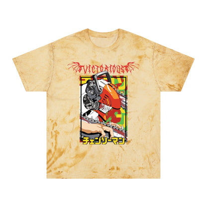 T-Shirt Citrine / S Anime Chainsaw Man Denji (Full Throttle) - Tie Dye Vintage Style T-shirt
