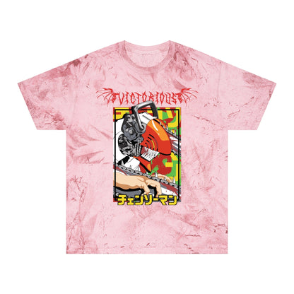 T-Shirt Clay / S Anime Chainsaw Man Denji (Full Throttle) - Tie Dye Vintage Style T-shirt
