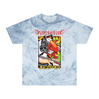 T-Shirt Ocean / S Anime Chainsaw Man Denji (Full Throttle) - Tie Dye Vintage Style T-shirt