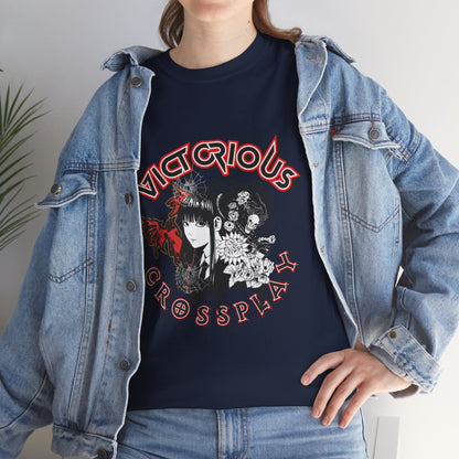 T-Shirt Victorious Crossplay Graphic Tee — Gothic Anime Japan Bat Design
