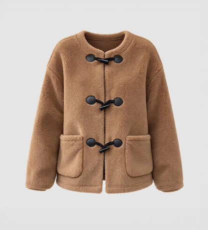 Teddy Jacket / Round Collar Plush Fleece Short Coat