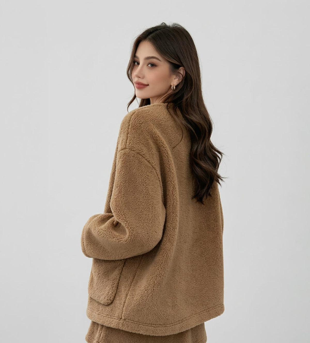 Teddy Jacket / Round Collar Plush Fleece Short Coat