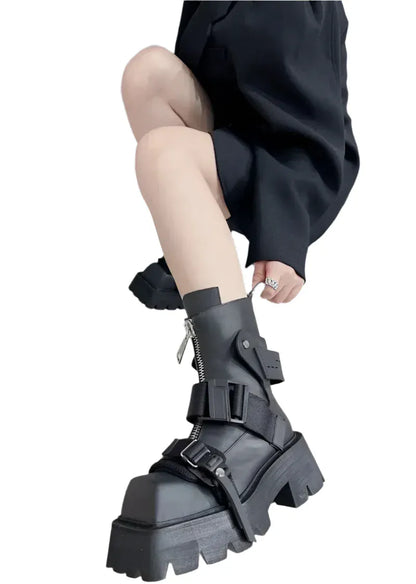 Thick-soled Male Biker Gothic Boots