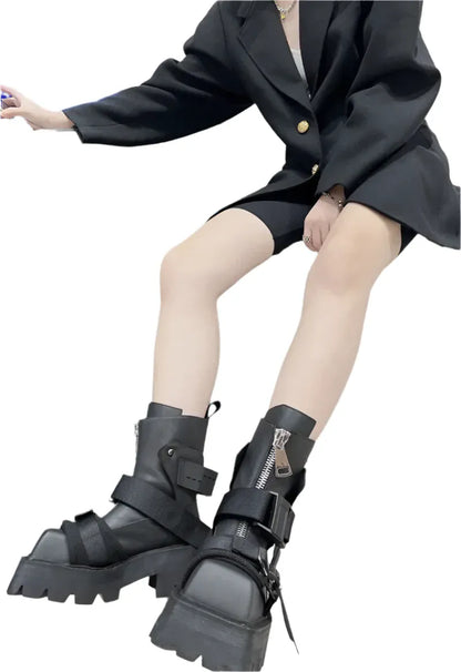 Thick-soled Male Biker Gothic Boots