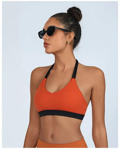 Thin Shoulder Strap High Elastic Breathable Contrast Bra (Victorious AthleteOS)