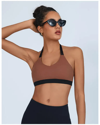 Thin Shoulder Strap High Elastic Breathable Contrast Bra (Victorious AthleteOS)