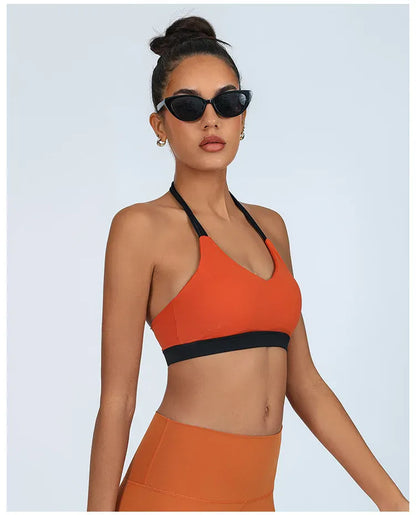 Thin Shoulder Strap High Elastic Breathable Contrast Bra (Victorious AthleteOS)
