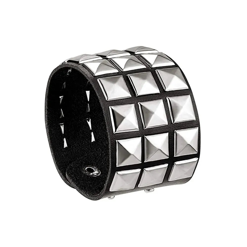 Three row Gothic Spike Bracelet Punk Rock Accessories