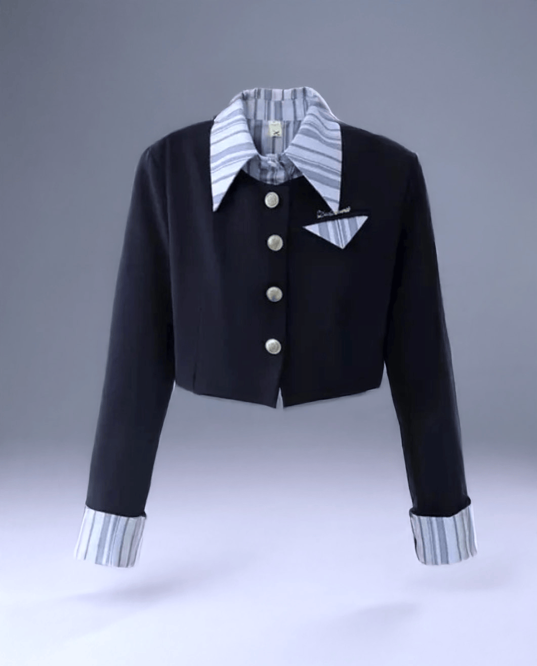 Top / S Navy Blue Academy Style Kawaii Set/ Two Short Cardigan Half Skirt Two Piece Seta