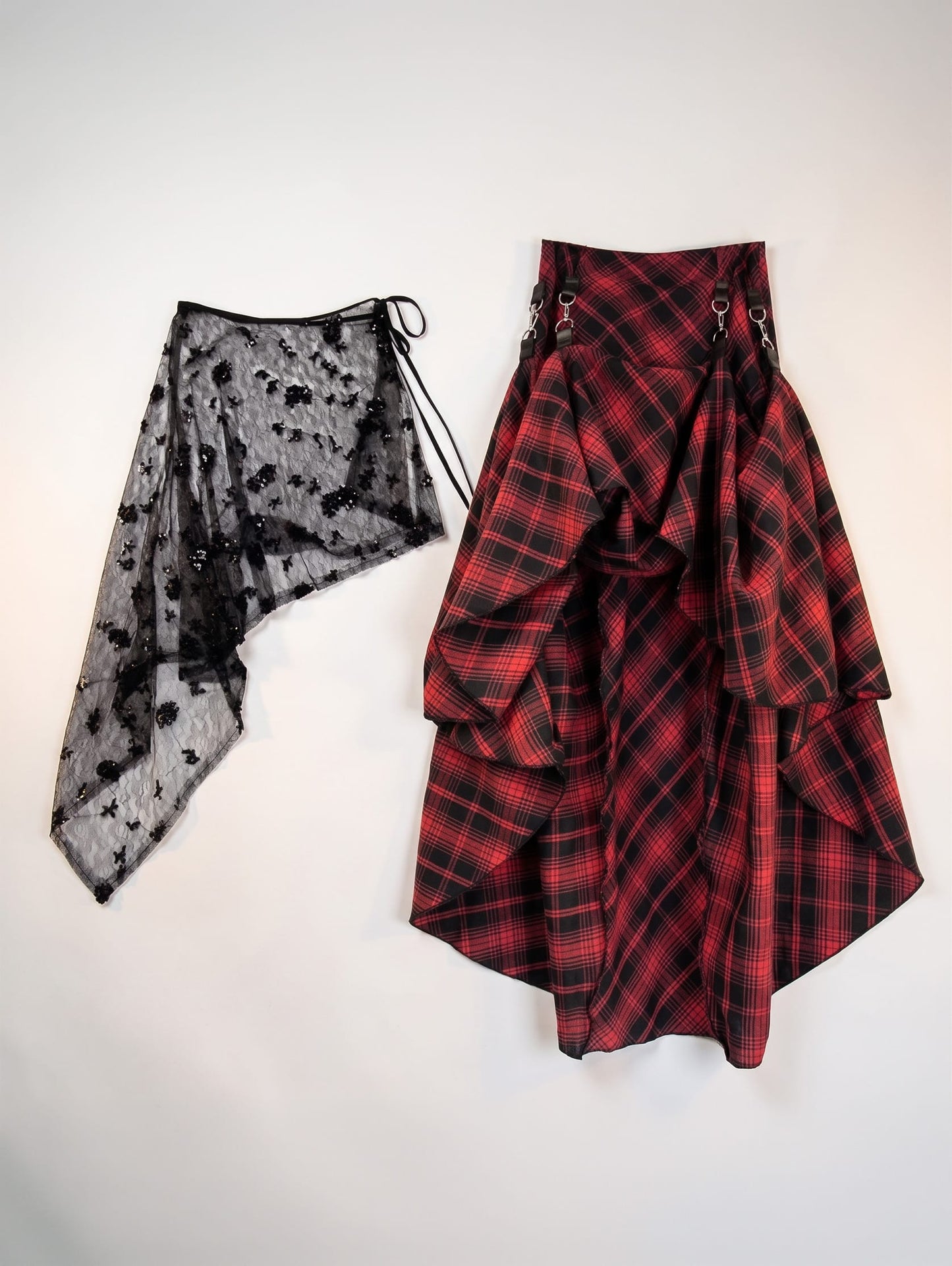 Two Piece Set / S K-fashion 3-WAY Bustle Skirt