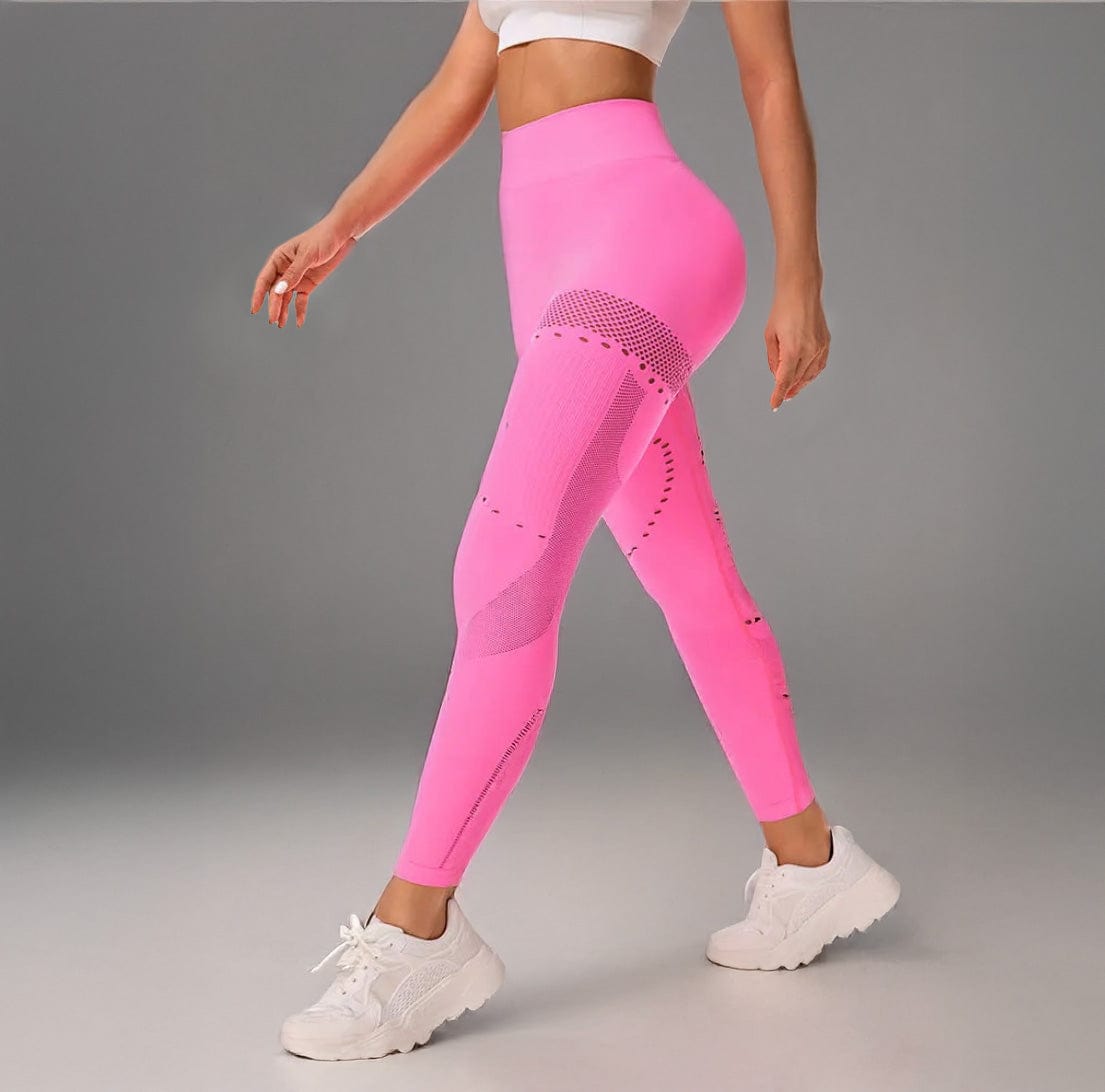 Unique Mesh Design Leggings / Fuchsia/ Contouring/ Flattering/ Seamless High-Performance / Victorious AetherSwift Model