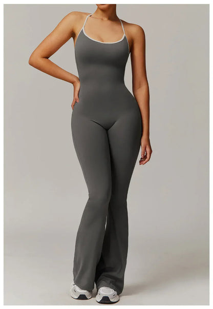 V Jumpsuit Gym Set Women Training Yoga Suit (Victorious Io Ignite Leggings)