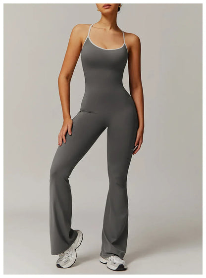 V Jumpsuit Gym Set Women Training Yoga Suit (Victorious Io Ignite Leggings)
